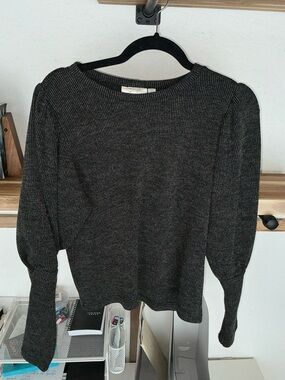 Charcoal Ribbed Knit Sweater